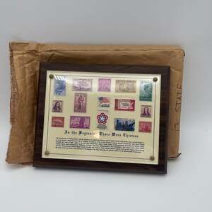 In the Beginning There Were Thirteen - Framed Historical U.S. Postage Stamp Coll